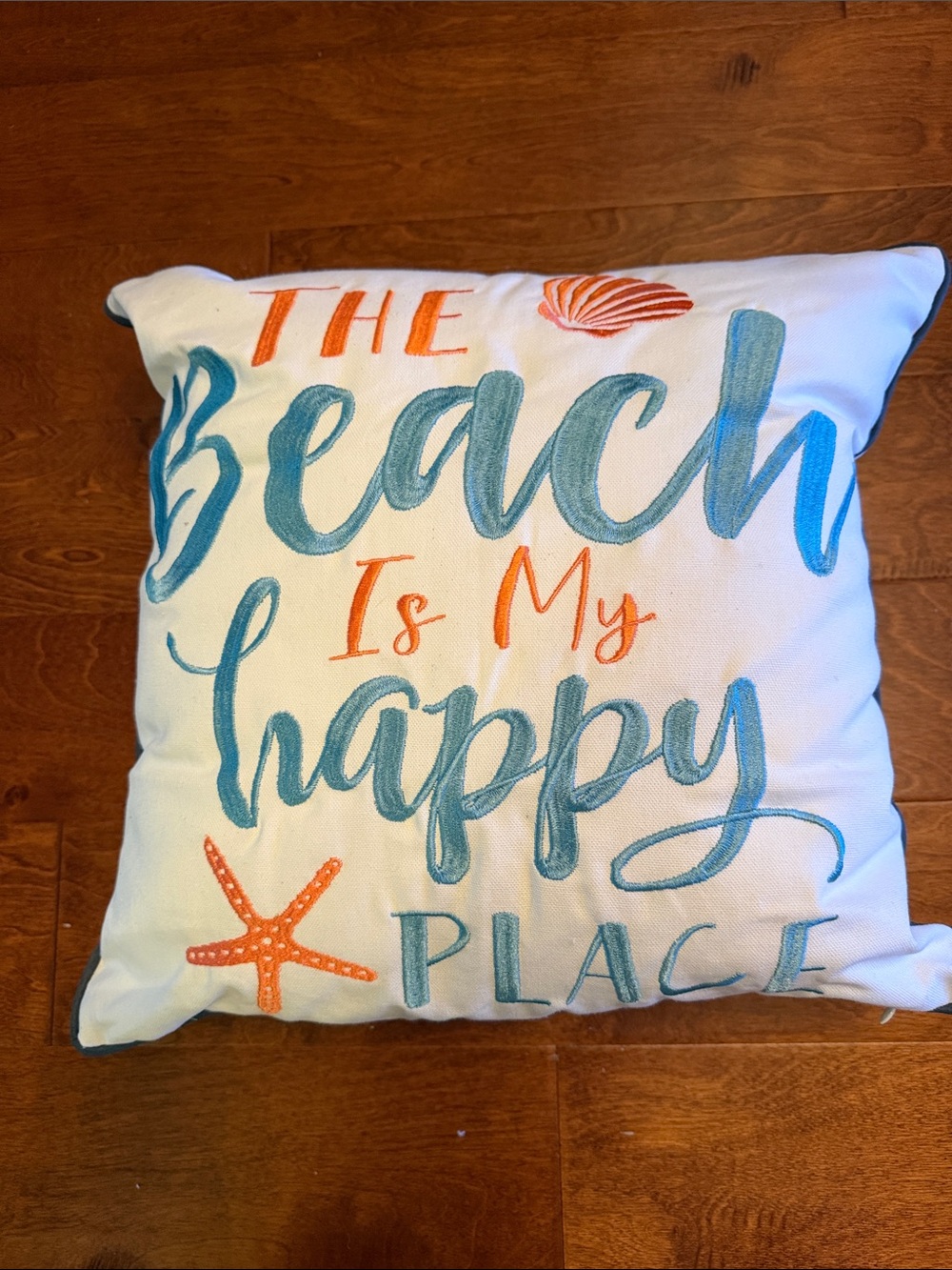 The Beach Is My Happy Place pillow.